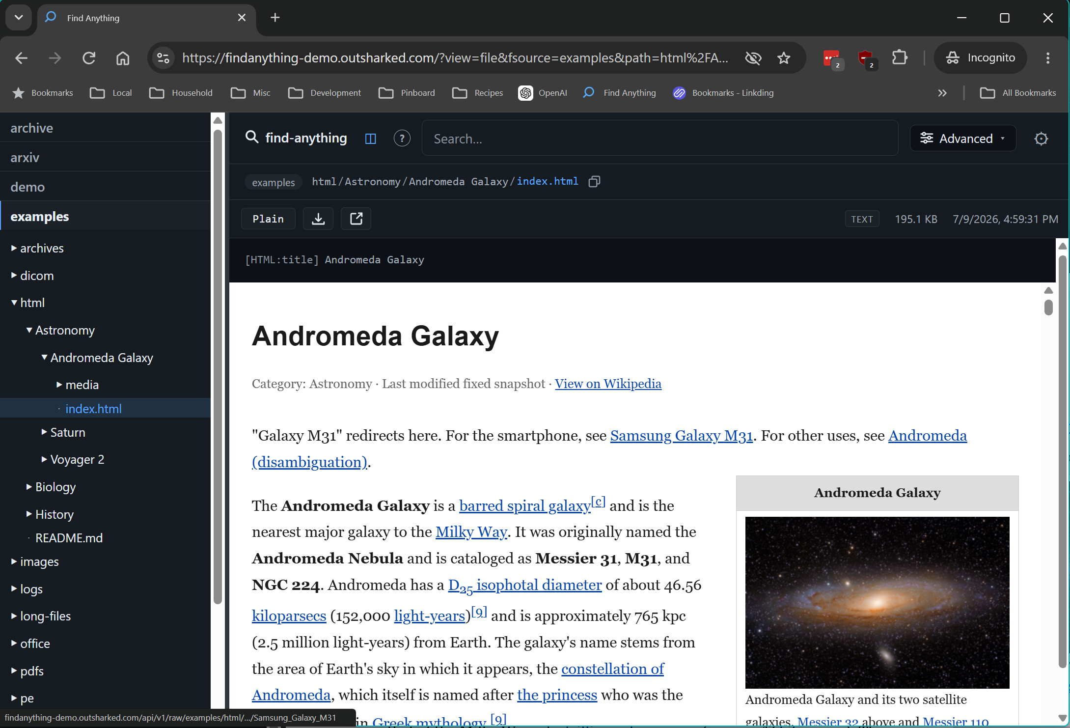 File detail view